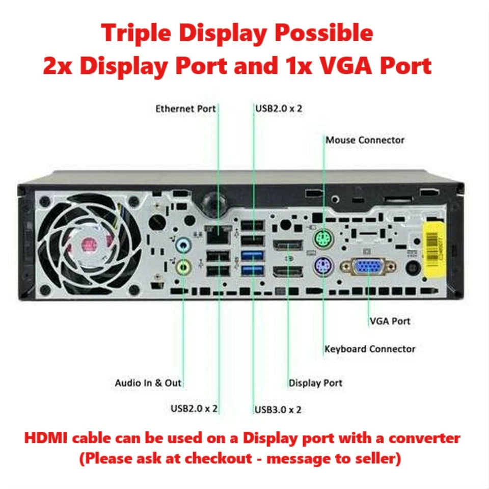 HP  EliteDesk Intel i5 i7 2TB SSD 32GB RAM WIn 10/11 Pro USB3 3xDisplay PC *VAT - Image 2 of 4