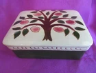 Vintage STANGL Pottery TREE of LIFE Trinket /Candy Box w/Lid 6" x 4" made in USA