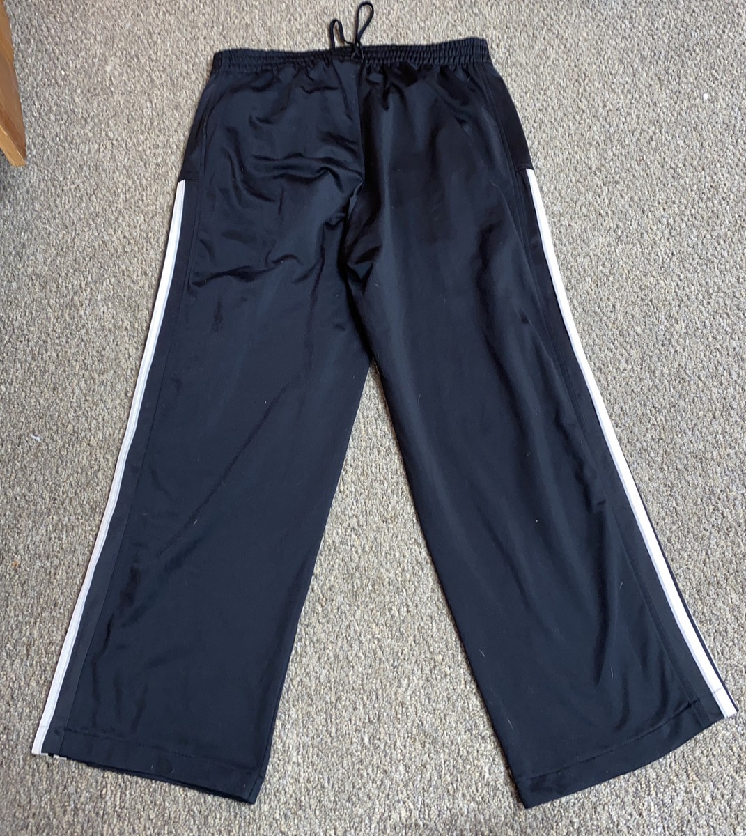mens adidas track pants black white large | eBay