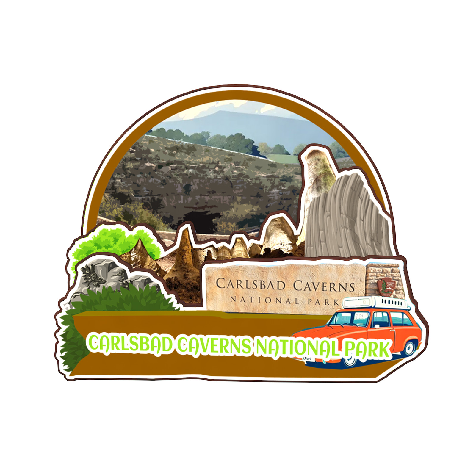 Carlsbad Caverns National Park New Mexico USA Refrigerator magnet 3D travel