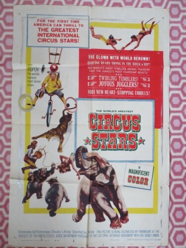 CIRCUS STARS US ONE SHEET POSTER POPPY THE CLOWN L.KRISTY 1960 - Photo 1/9