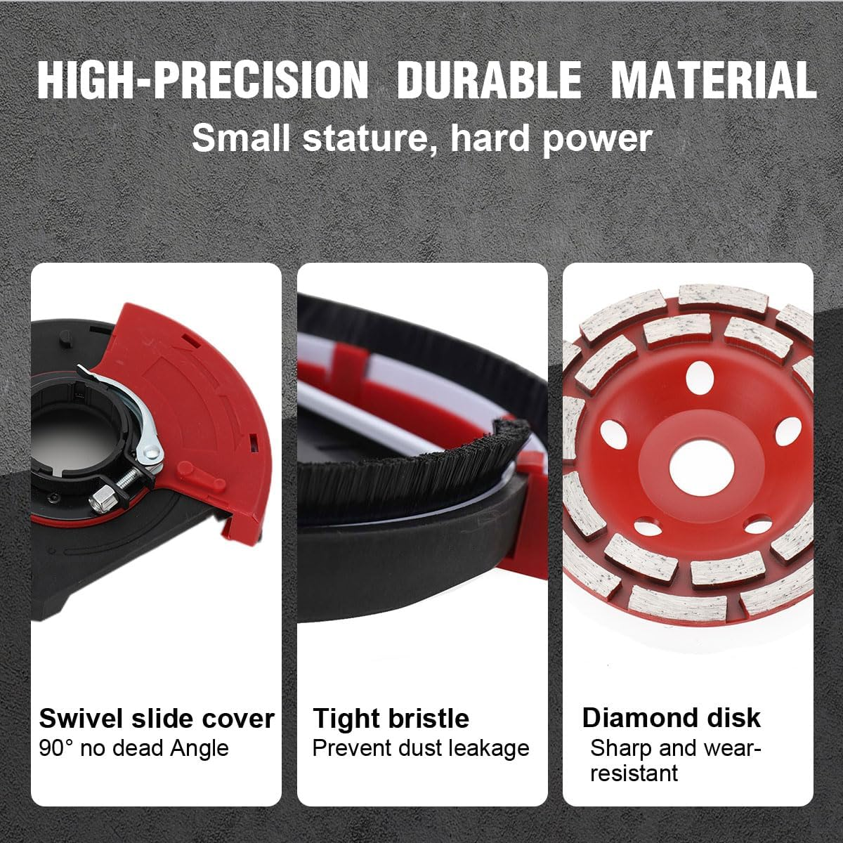 2 Diamantschleiftöpfe 125 Mm Premium + Absaughaube Für Beton Und Estrich, Passend Für Winkelschleifer
