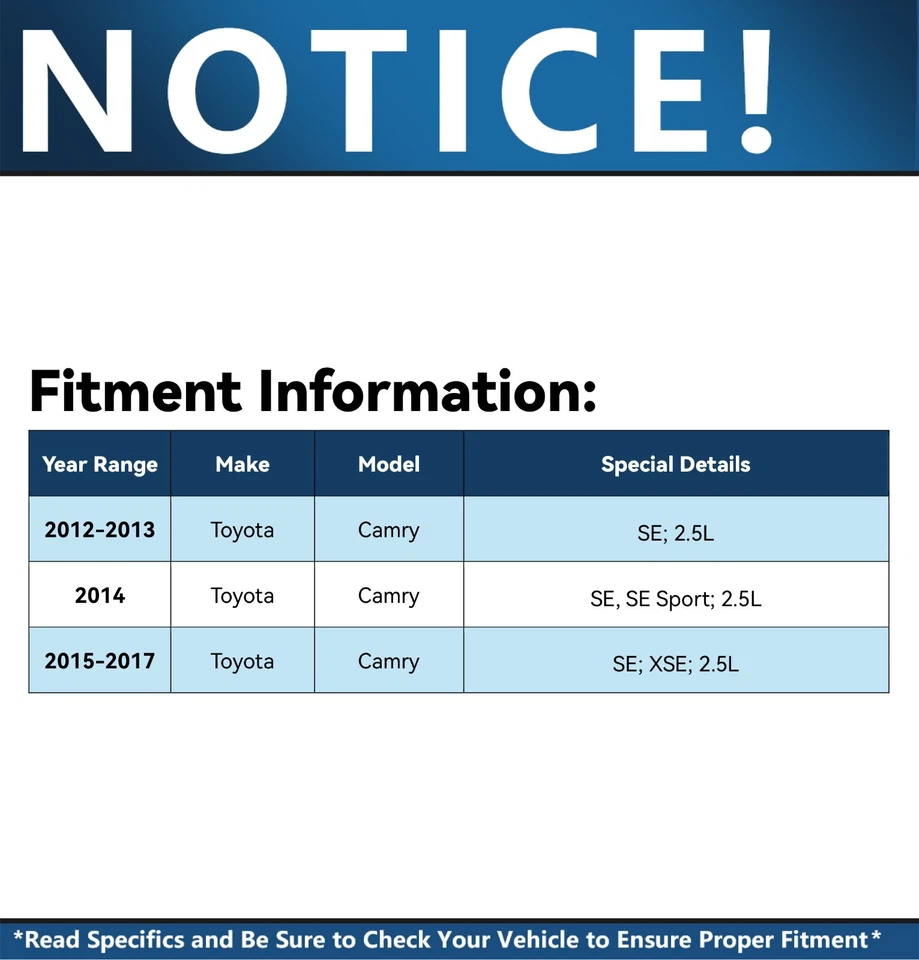 Cojinete de nudillo de dirección delantera + cubo de rueda para Toyota Camry SE XSE 2012 2013-2017 Foto 2 de 4