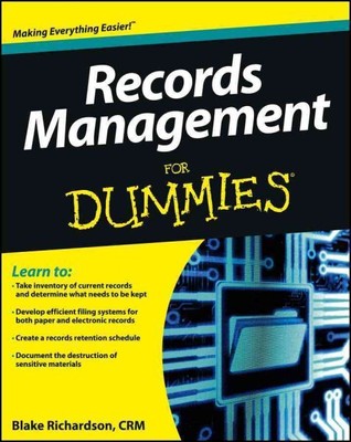 Records Management for Dummies, Paperback by Richardson, Blake, Brand New, Fr...