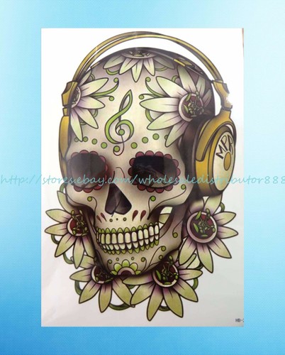 sugar skull death rose headphone 8.25 