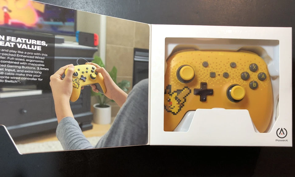 Official Nintendo Switch Enhanced Wired Controller [ Pixel Pikachu ] NEW - Image 2 of 4