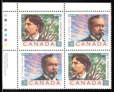 Canada Stamp Scott #1243-1244, Poets, Block of 4, MNH