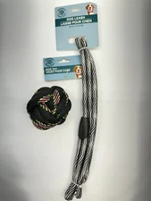 Greenbrier Kennel Club Dog Toy 7 in Knotted Black Rope Ball & 4 ft Rope Leash