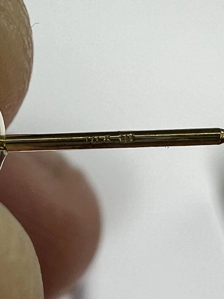 Vintage Freshwater Cultured Helzberg Diamonds Pearl Stud Earrings 14Kt Gold NIB - Image 3 of 4