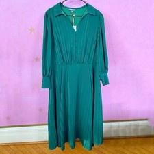 Modcloth Womens Classy Announcement A-Line Dress Green Size 18 Academia Coquette