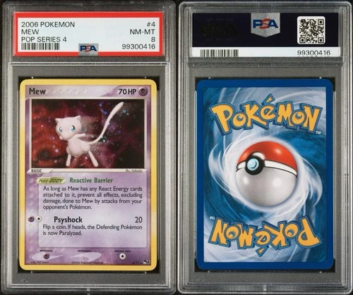 2006 Mew Holo Pop Series #4/17 Pokemon Card PSA 8 NM MINT