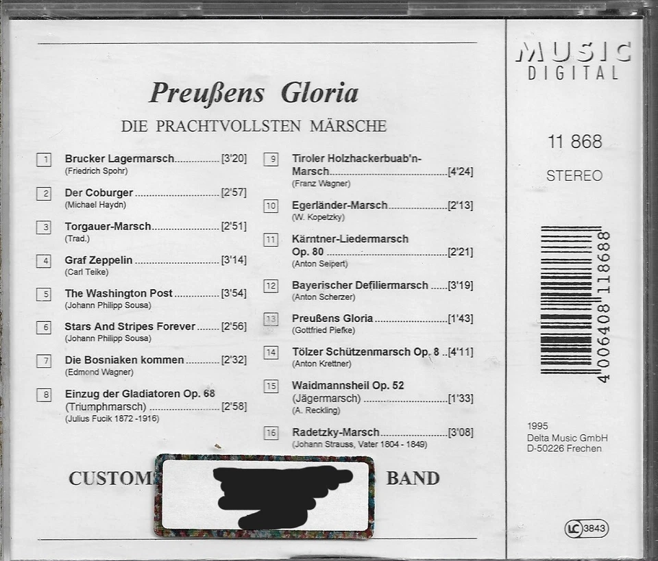 Preußens Gloria - Die Prachtvollsten Märsche | CD | Delta Music | 1995 - Bild 2 von 2