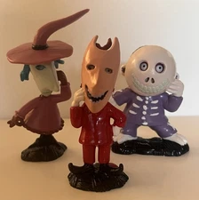 NIGHTMARE BEFORE CHRISTMAS Applause PVC Lock Shock Barrel Mayor Figures MASKED