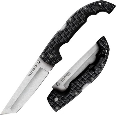 Cold Steel XL Voyager 5.5'' AUS10A Tanto Plain Edge Knife Griv-Ex Handle Tri-Ad