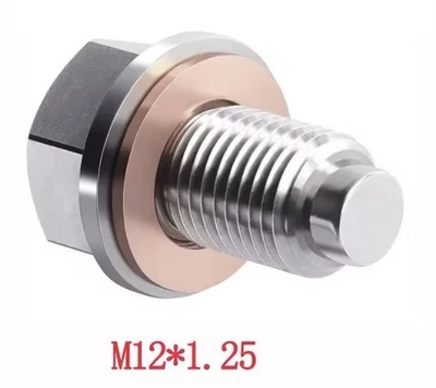 M12 x 1.25mm Stainless Steel Engine Neodymium Magnetic Oil Drain Plug Sump Pan - Image 1 of 4