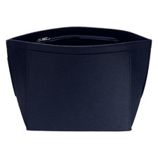 Purse Organizer Insert, Large Felt Handbag Organizer with Zipper, Navy Blue