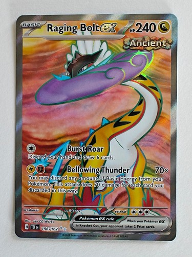 Raging Bolt ex - 196/162 196/162 Ultra Rare SV05: Temporal Forces Pokemon Holo