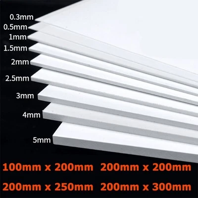 0,5mm 1mm 1.5mm 2mm 2.5mm 3mm 4mm 5mm Dick Weiß ABS Kunststoff Platte DIY Modell - Bild 1 von 4