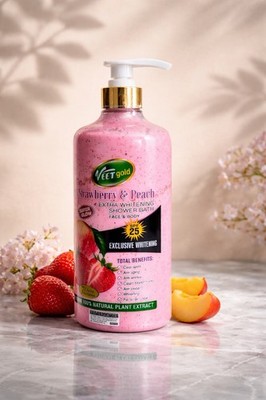 Veetgold Super Glow Whitening Shower Bath Liquid Strawberry & Peach 500ml