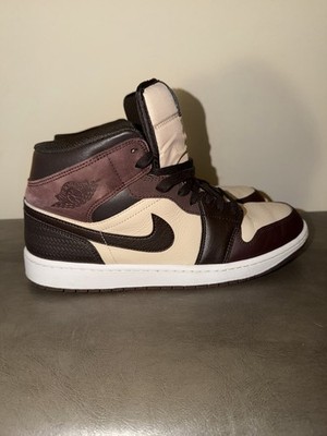 Nike Air Jordan 1 Mid Velvet Brown-Earth-Sandrift, Size 12, FZ4359-200