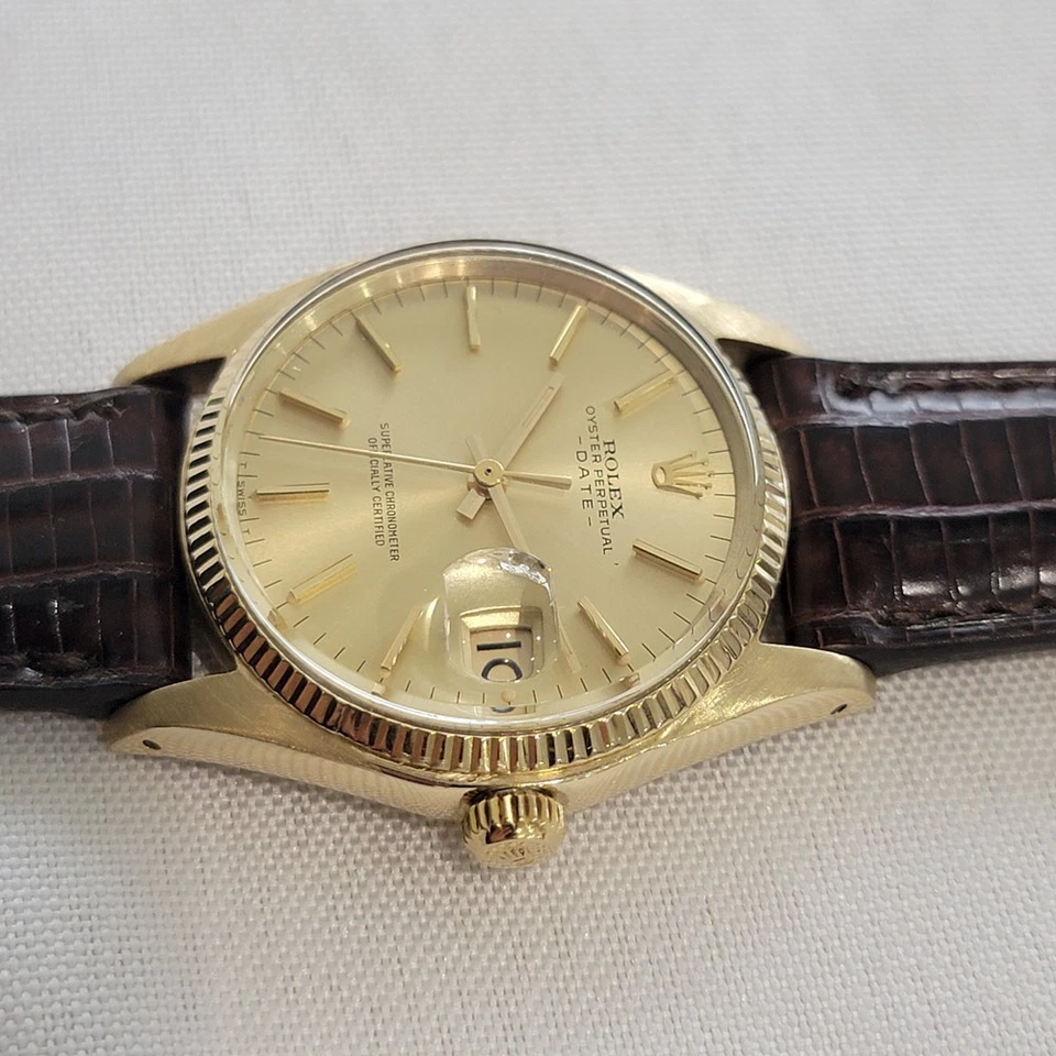 Rolex Oyster Perpetual Date 1503 35mm 14k massiv Gold Herren 70er Automatik RA674 - Bild 4 von 4