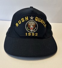 Vintage Bush Quayle 1992 Snapback Hat USA Made Eagle Crest Political Cap