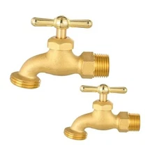 -Pack Outdoor Garden Hose Faucet/Valve 3/4" MIP Inlet ×3/4" MHT Threaded 2