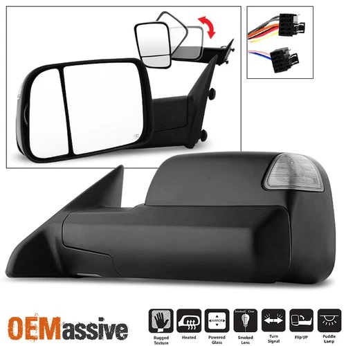 Fit 2009-2012 Dodge Ram Pickup Power Heated LED Signal Driver Left Towing Mirror