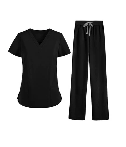 MEDSKIN Women's Essential Scrubs Set Lightweight V-Neck Top & Yoga Waistband 2XL