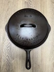 Griswold Cast Iron #9 Skillet with Large Logo and Fully Marked Low Dome Cover