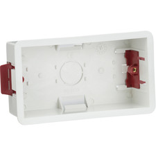 47mm Double 2 Gang Dry Lining Flush Pattress Back Box Plasterboard Pack of 10