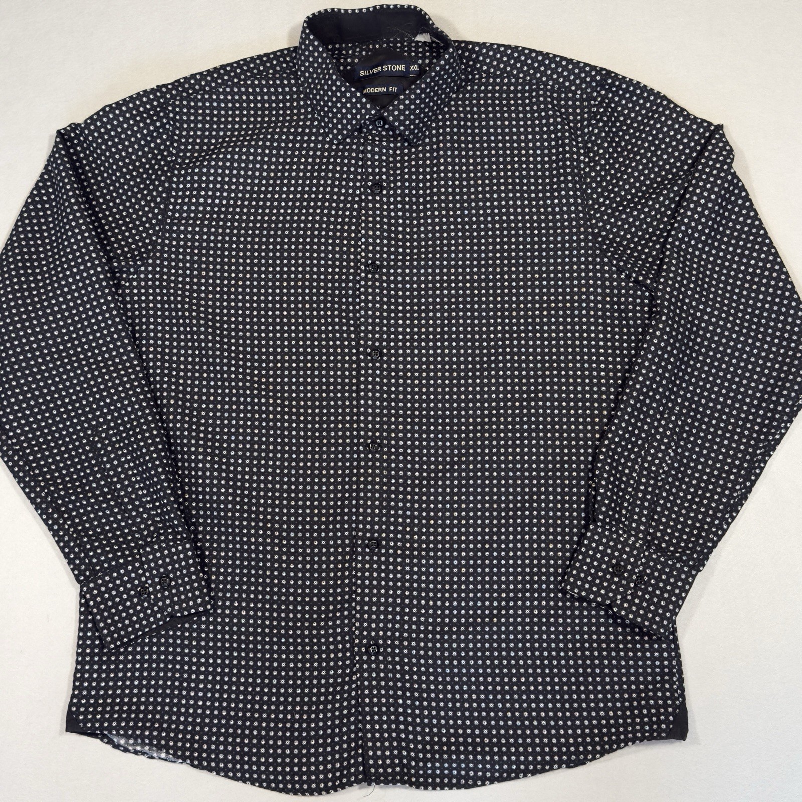 SilverStone Black Micro Pattern Button-Up Shirt -… - image 4