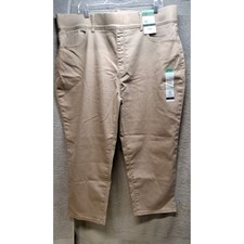 Terra  Sky Womens 2X 20W-22W Khaki Tan Pull On Capri Jeggings Plus Size New B8 