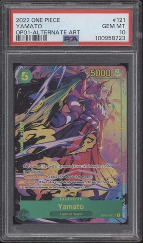 Yamato One Piece Card Game OP01 Alternate Art #121 PSA 10