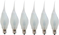 Silicone Flame Bulbs, Electric Candle Light, 120V, Pack of 6