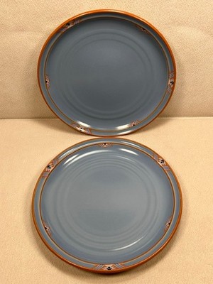 Noritake Stoneware 10'' Dinner Plate ''Blue Adobe'' 8678 Oven Safe Set of 2