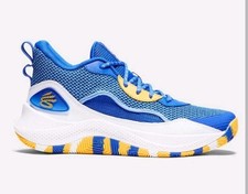 Under Armour Curry 3Z 24 Blue/White/Yellow Warriors UA Basketball Men's Size 9.5