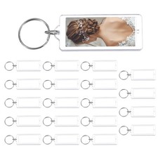20Pcs Photo Frame Keyring Acrylic Picture Keychains Clear 1.1"x2.7" for Photo