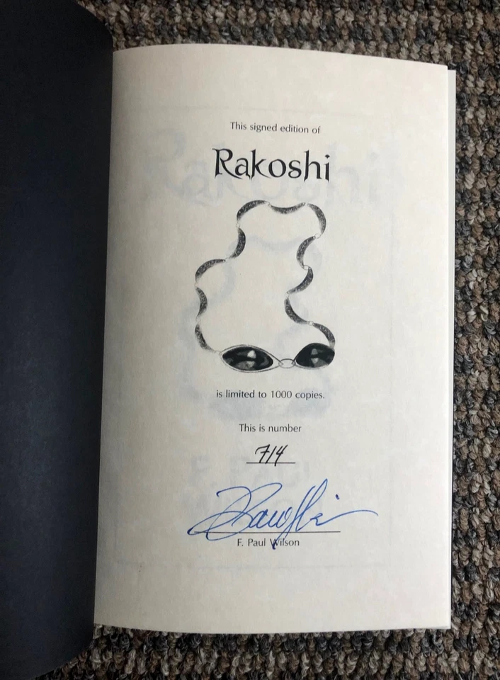 Rakoshi by F. Paul Wilson (2004 Hardcover) Signed Limited Ed., Borderlands Press - Image 4 of 4