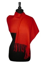 Biagio 100% Wool Pashmina Solid Scarf RED Color Womens Shawl Wrap Scarves