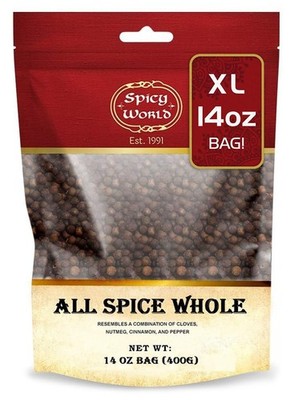 Spicy World Whole Allspice Berries 14 Oz Resealable Bag |