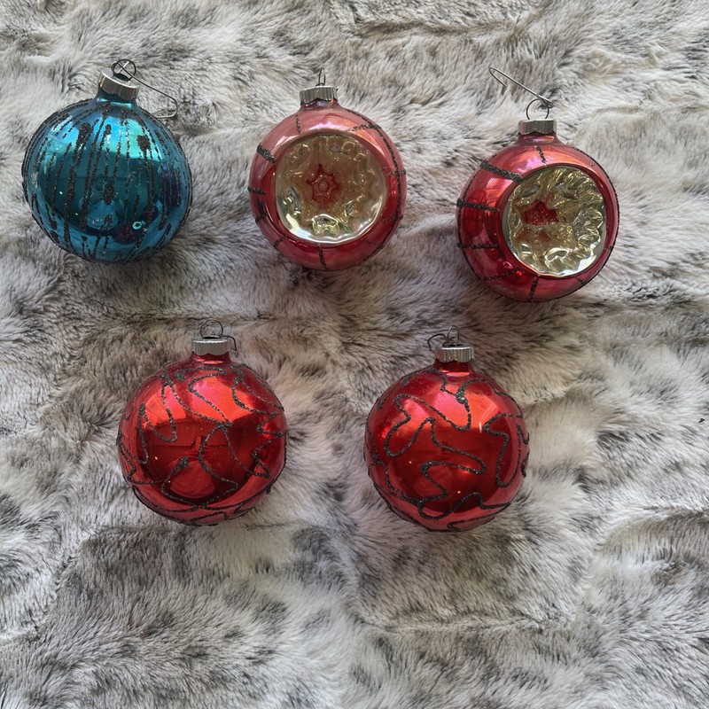 5 Christmas Bulbs Made In West Germany ￼