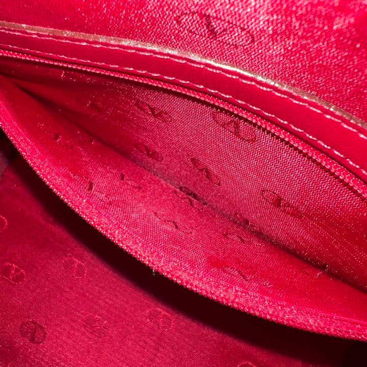 VALENTINO Women 2Way Shoulder Hand bag Leather V Logo Charm Red Gold from japan thumbnail 17