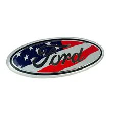 Grille or Tailgate Emblem Color Oval US Flag Logo Badge for Ford Truck