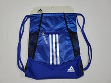 Adidas Alliance II Sports Sackpack Drawstring Bag Zipper Pockets Blue