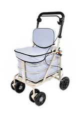 Prestige Walking / Shopping / Mobility Trolley with Backrest & Seat - Sky Blue