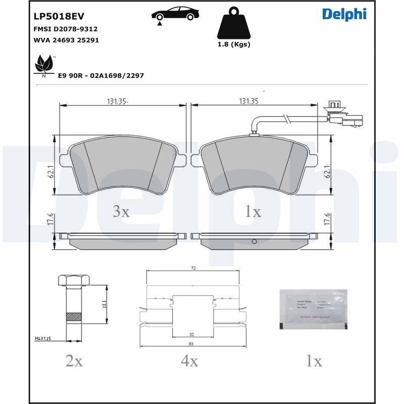Plaquettes de frein Renault Kangoo Express Z.E. auto utilitaire électrique
