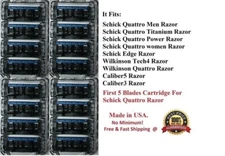 16 Refill Fit Schick Quattro Wilkinson Titanium Trimmer Razor 5 Blades Cartridge