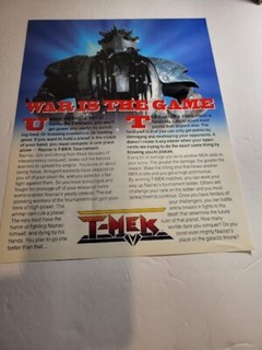 Flyer  ATARI T-MEK  Arcade Video Game advertisement original see pic