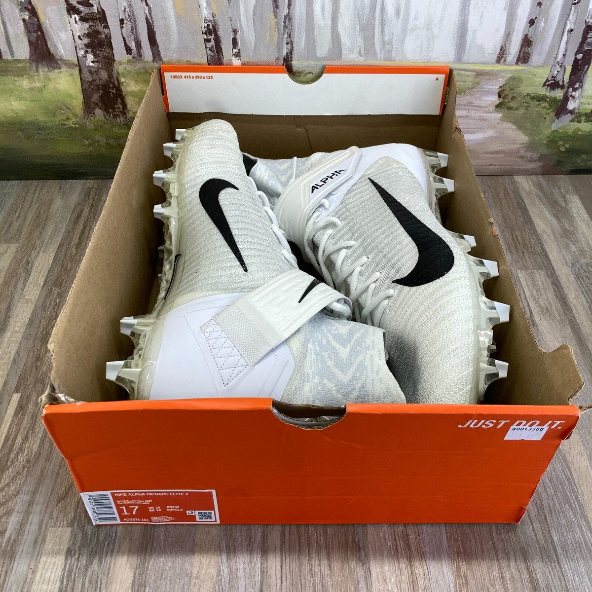 Nike Alpha Menace Elite 2 AO3374-101 Men's Size 17 Football Cleats